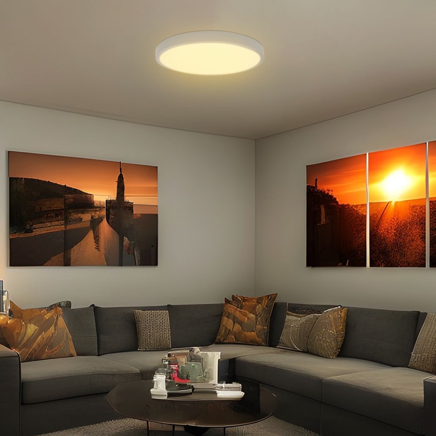 LED Vannas istabas griestu lampa ar sensoru SAMSUNG CHIP LED/18W/230V IP44 3000K d. 29 cm balta + tālvadības pults