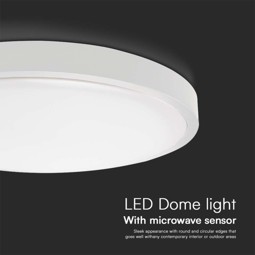 LED Vannas istabas griestu lampa ar sensoru SAMSUNG CHIP LED/18W/230V IP44 3000K d. 29 cm balta + tālvadības pults