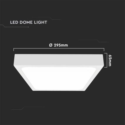 LED Vannas istabas griestu lampa ar sensoru LED/24W/230V 4000K IP44 29,5x29,5 cm balta