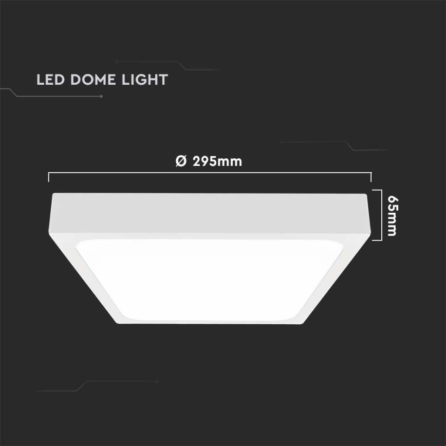 LED Vannas istabas griestu lampa ar sensoru LED/24W/230V 4000K IP44 29,5x29,5 cm balta