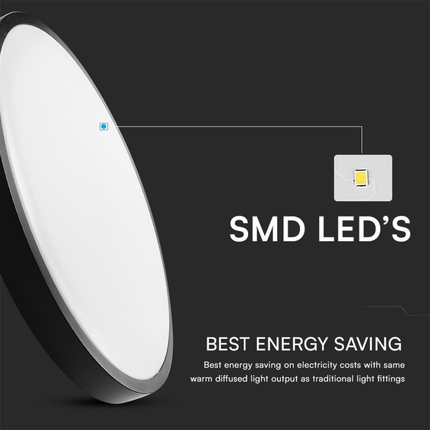 LED Vannas istabas griestu lampa ar sensoru SAMSUNG CHIP LED/24W/230V IP44 4000K d. 35 cm + tālvadības pults