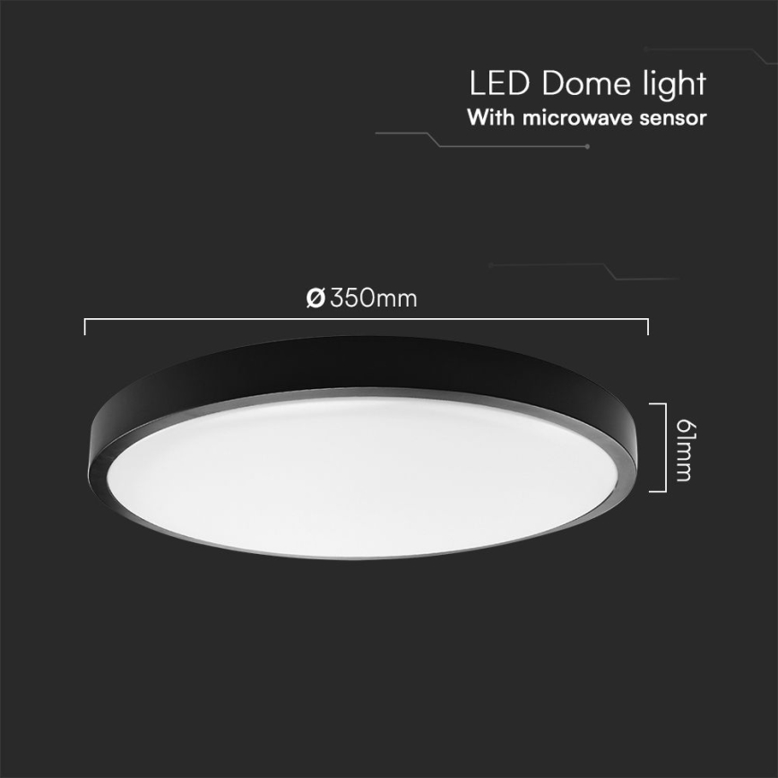 LED Vannas istabas griestu lampa ar sensoru SAMSUNG CHIP LED/24W/230V IP44 4000K d. 35 cm + tālvadības pults