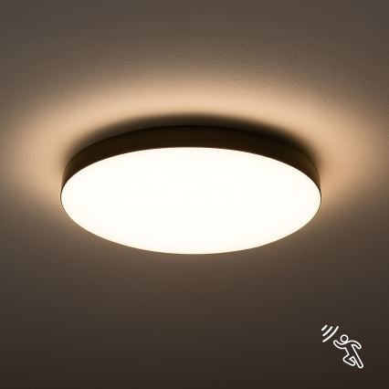 LED Vannas istabas griestu lampa ar sensoru MAYA LED/13W/230V d. 33 cm IP44 melna