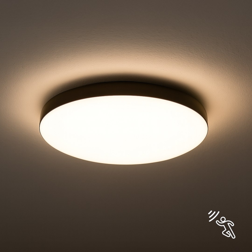 LED Vannas istabas griestu lampa ar sensoru MAYA LED/13W/230V d. 33 cm IP44 melna