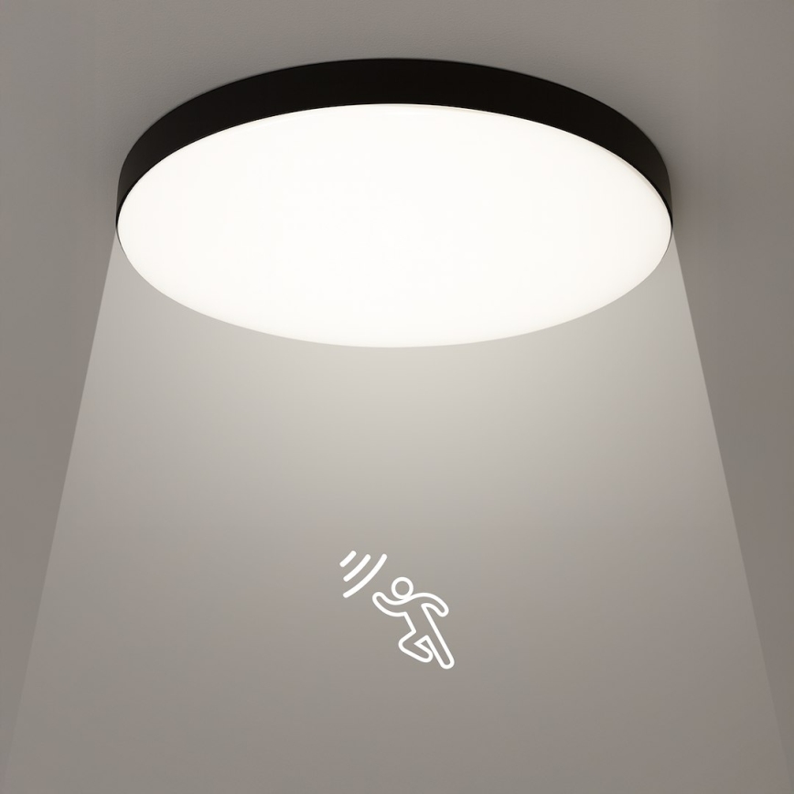 LED Vannas istabas griestu lampa ar sensoru MAYA LED/13W/230V d. 33 cm IP44 melna