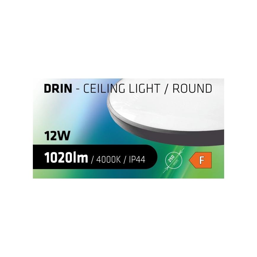 LED Vannas istabas griestu lampa CIRCLE LED/12W/230V 4000K d. 25 cm IP44 melna