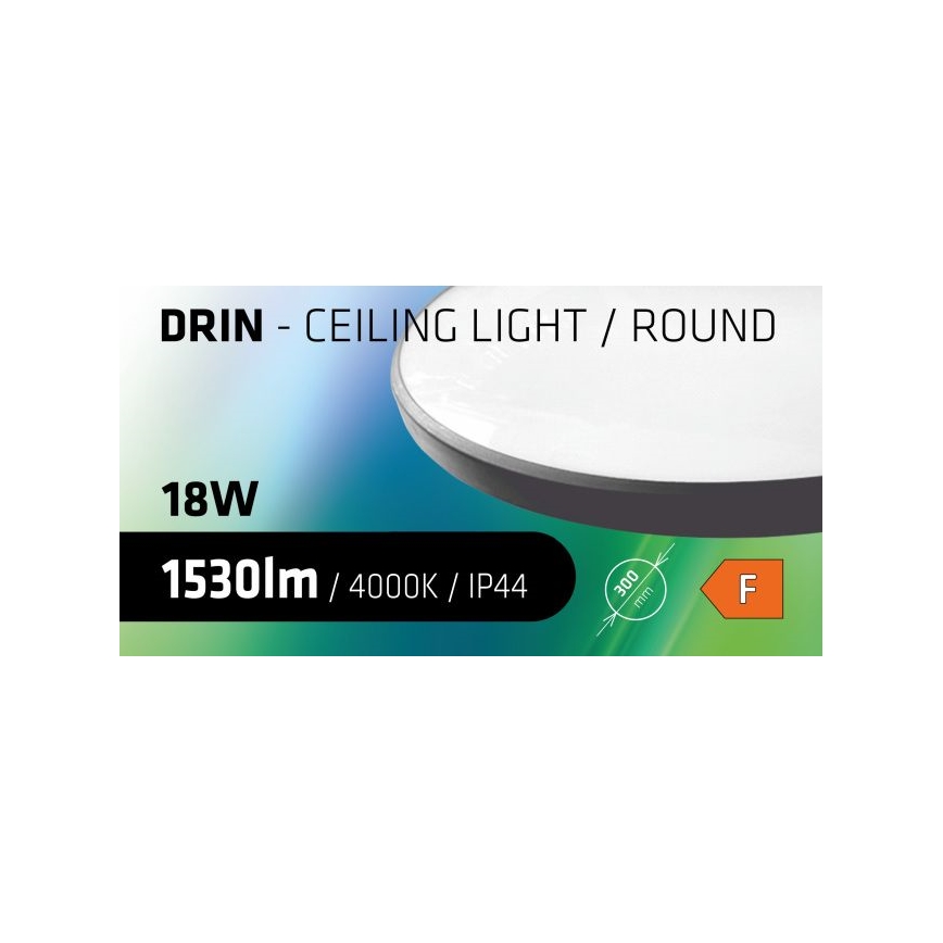 LED Vannas istabas griestu lampa CIRCLE LED/18W/230V 4000K d. 30 cm IP44 melna
