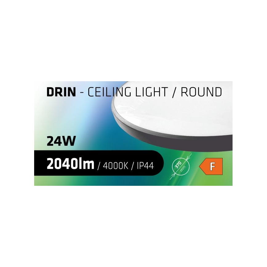 LED Vannas istabas griestu lampa CIRCLE LED/24W/230V 4000K d. 37 cm IP44 melna