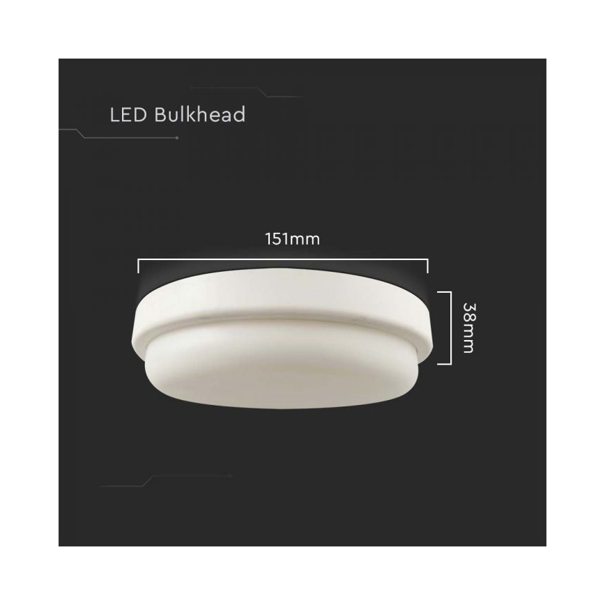 LED vannas istabas griestu lampa LED/12W/230V 3000K IP54