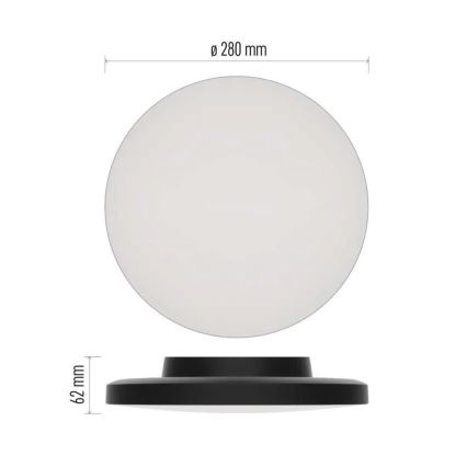 LED Vannas istabas griestu lampa LED/15W/230V 3000/4000/5700K IP55 melna
