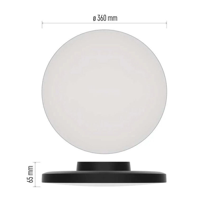 LED Vannas istabas griestu lampa LED/18W/230V 3000/4000/5700K IP55 melna