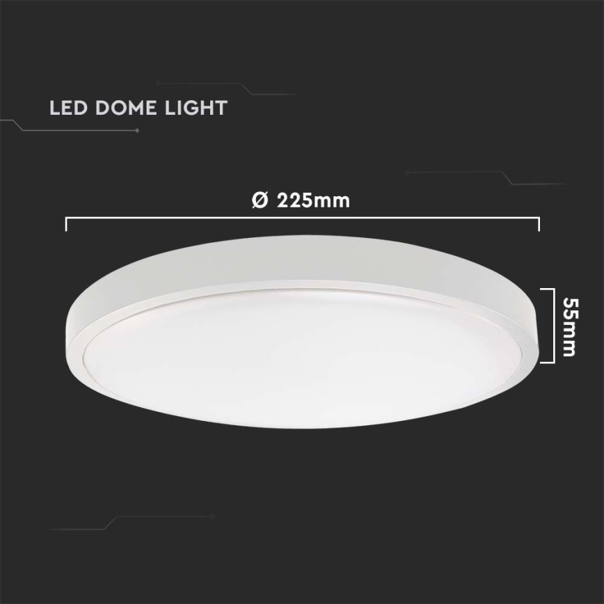 LED Vannas istabas griestu lampa LED/18W/230V 6500K IP44 d. 22,5 cm balta