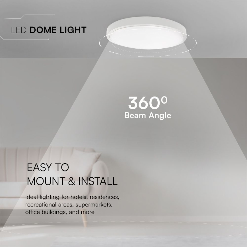 LED Vannas istabas griestu lampa SAMSUNG CHIP LED/18W/230V IP44 3000K d. 25 cm balta