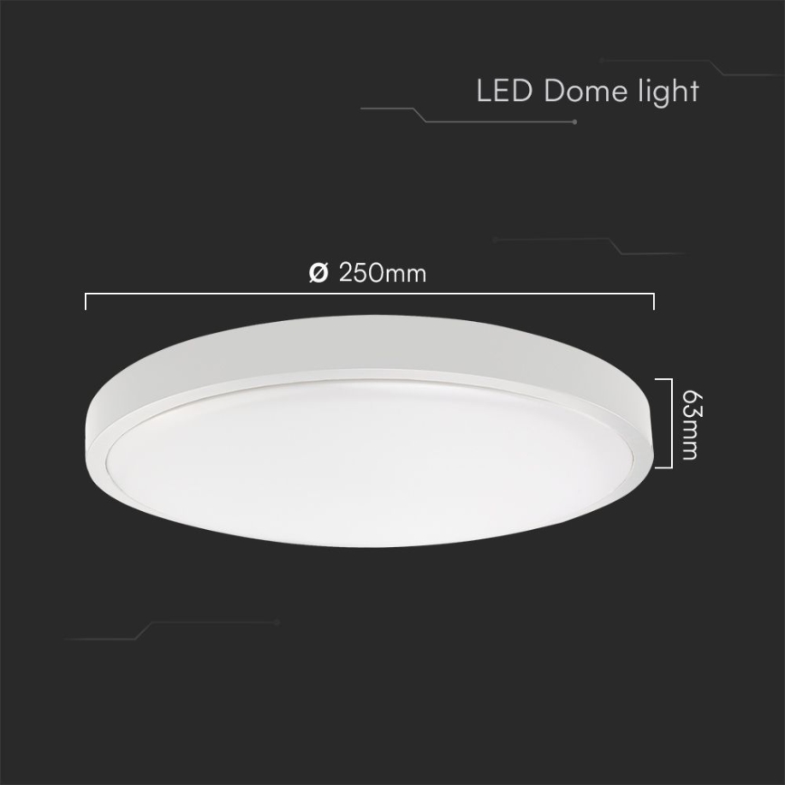 LED Vannas istabas griestu lampa SAMSUNG CHIP LED/18W/230V IP44 4000K d. 25 cm balta