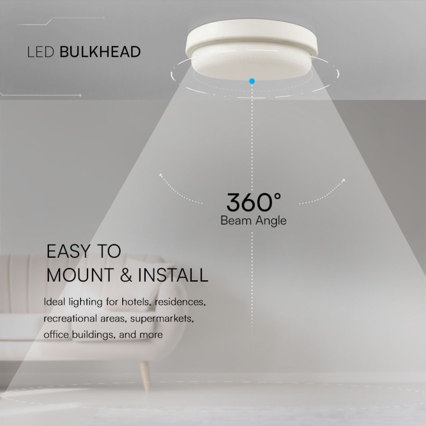LED Vannas istabas griestu lampa LED/24W/230V 4000K IP54 d. 24 cm