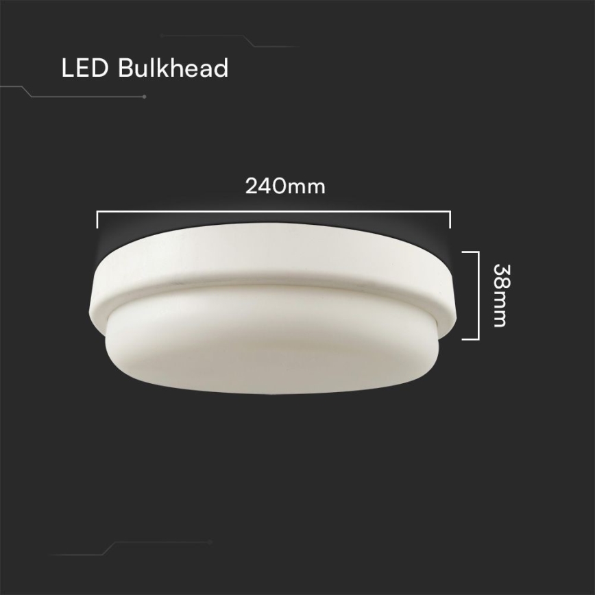 LED Vannas istabas griestu lampa LED/24W/230V 4000K IP54 d. 24 cm