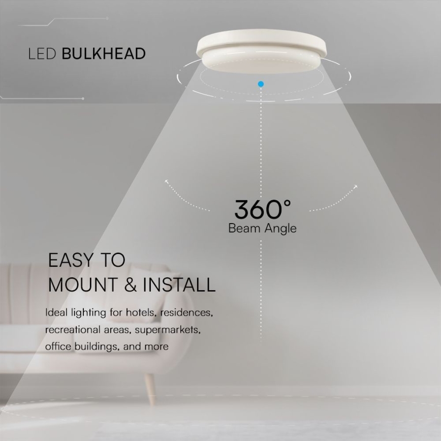 LED Vannas istabas griestu lampa LED/24W/230V 6500K IP54 d. 24 cm