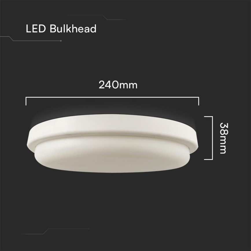 LED Vannas istabas griestu lampa LED/24W/230V 6500K IP54 d. 24 cm