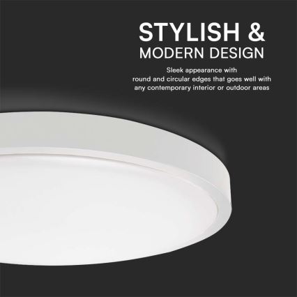 LED Vannas istabas griestu lampa SAMSUNG CHIP LED/24W/230V IP44 6500K d. 29 cm balta