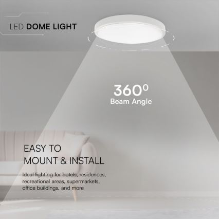 LED Vannas istabas griestu lampa SAMSUNG CHIP LED/24W/230V IP44 6500K d. 29 cm balta