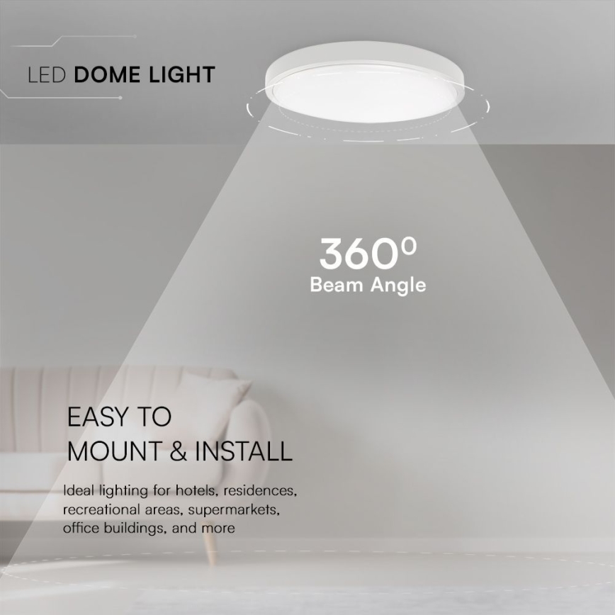 LED Vannas istabas griestu lampa SAMSUNG CHIP LED/24W/230V IP44 6500K d. 29 cm balta