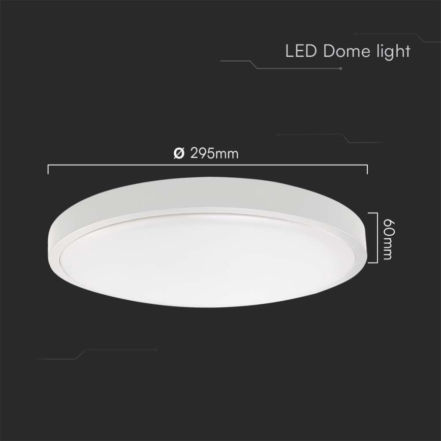 LED Vannas istabas griestu lampa SAMSUNG CHIP LED/24W/230V IP44 6500K d. 29 cm balta