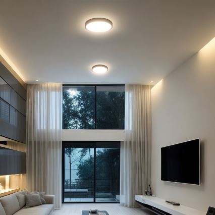 LED Vannas istabas griestu lampa SAMSUNG CHIP LED/24W/230V IP44 6500K d. 29 cm melna