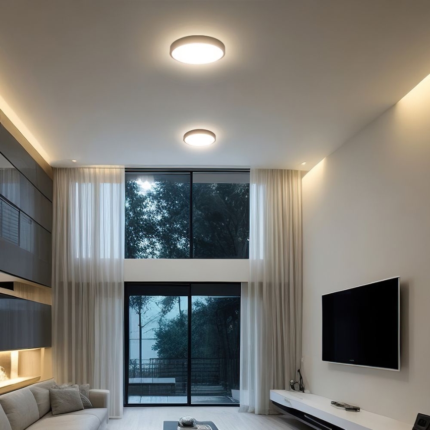 LED Vannas istabas griestu lampa SAMSUNG CHIP LED/24W/230V IP44 6500K d. 29 cm melna