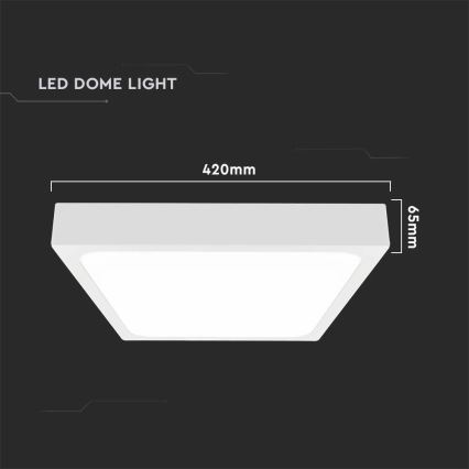 LED Vannas istabas griestu lampa LED/30W/230V 4000K IP44 42x42 cm balta