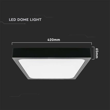 LED Vannas istabas griestu lampa LED/30W/230V 4000K IP44 42x42 cm melna