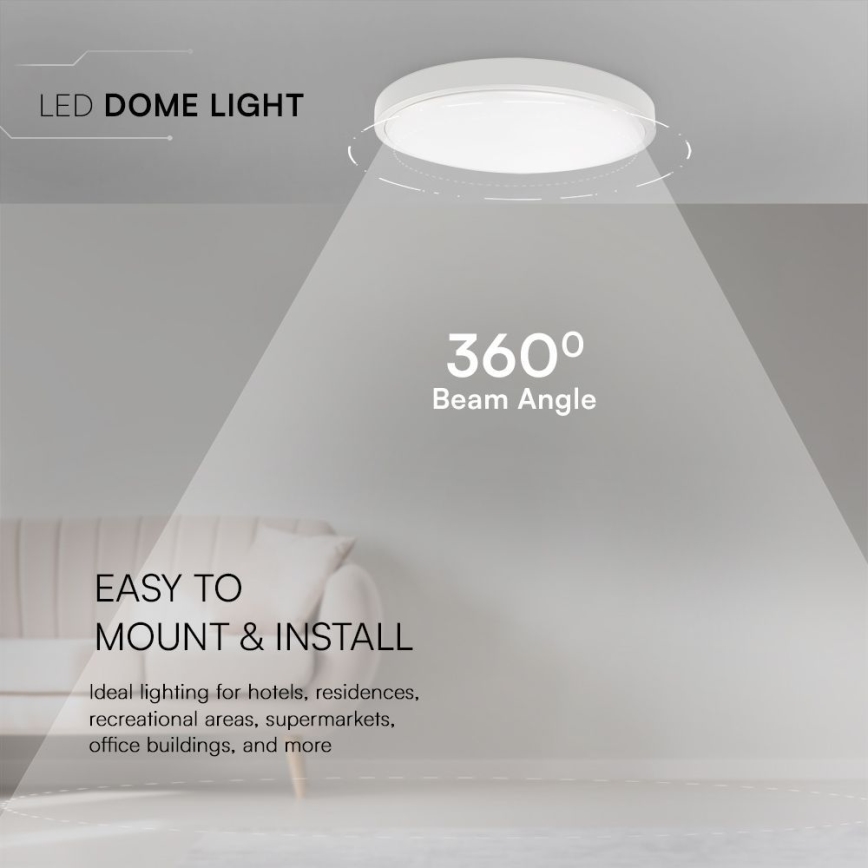LED Vannas istabas griestu lampa SAMSUNG CHIP LED/36W/230V IP44 3000K d. 35 cm balta