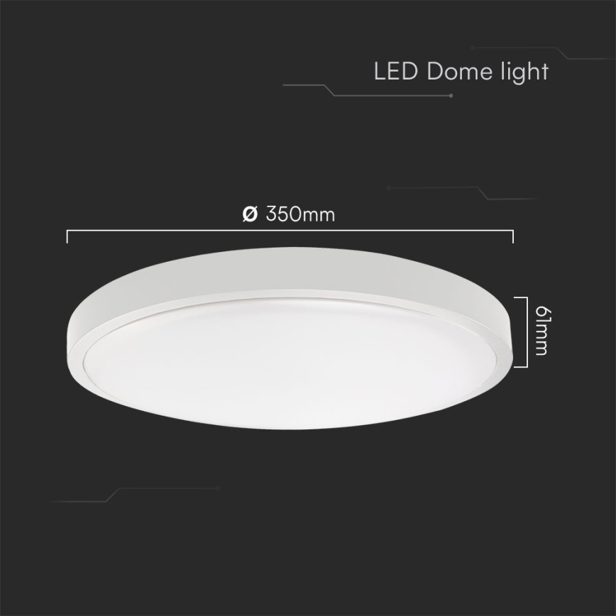 LED Vannas istabas griestu lampa SAMSUNG CHIP LED/36W/230V IP44 6500K d. 35 cm balta