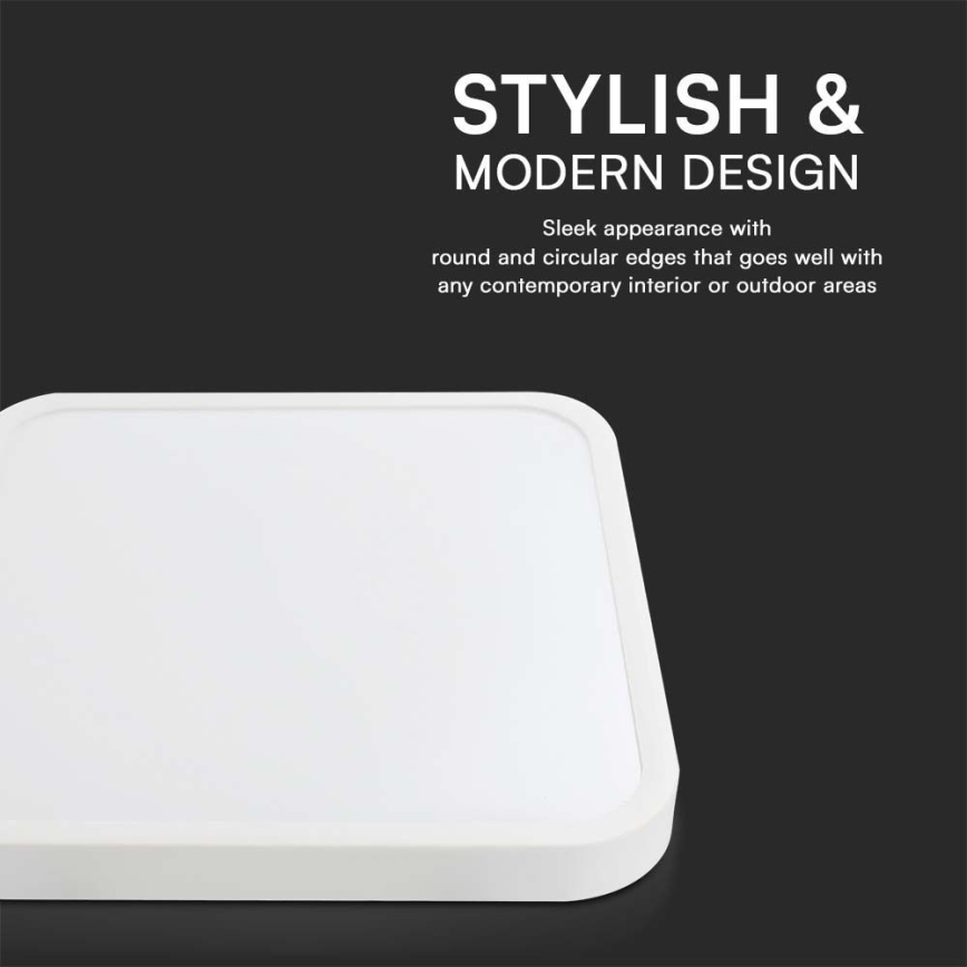 LED Vannas istabas griestu lampa LED/48W/230V 6500K IP44 42x42 cm balta