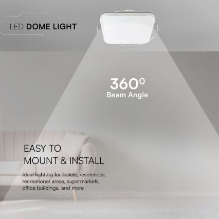 LED Vannas istabas griestu lampa SAMSUNG CHIP LED/48W/230V IP44 4000K 42x42 cm balta