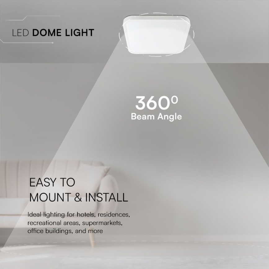 LED Vannas istabas griestu lampa SAMSUNG CHIP LED/48W/230V IP44 4000K 42x42 cm balta