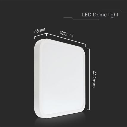 LED Vannas istabas griestu lampa SAMSUNG CHIP LED/48W/230V IP44 4000K 42x42 cm balta