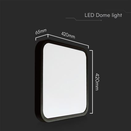 LED Vannas istabas griestu lampa SAMSUNG CHIP LED/48W/230V IP44 4000K 42x42 cm melna