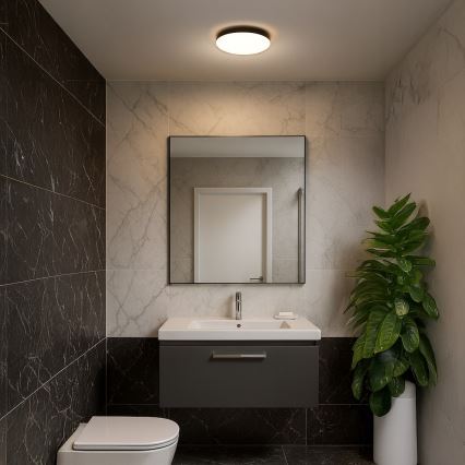 LED Vannas istabas griestu lampa MAYA LED/15W/230V d. 33 cm IP44 melna