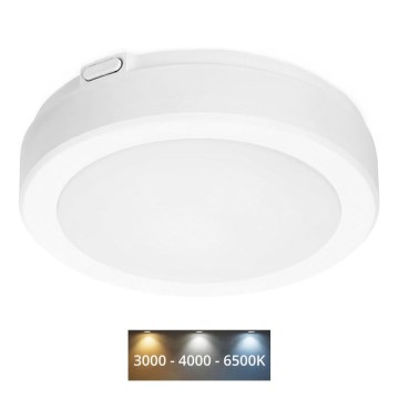 LED Vannas istabas griestu lampa NAIROS LED/12W/230V 3000/4000/6500K IP65 d. 20 cm balta