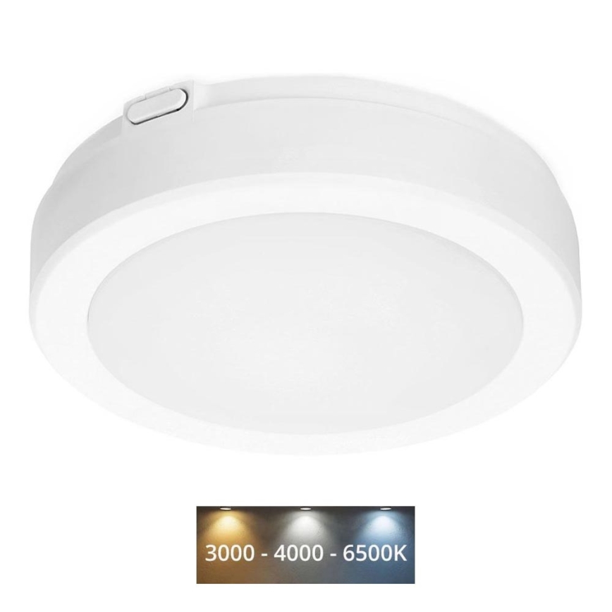 LED Vannas istabas griestu lampa NAIROS LED/12W/230V 3000/4000/6500K IP65 d. 20 cm balta