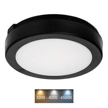 LED Vannas istabas griestu lampa NAIROS LED/12W/230V 3000/4000/6500K IP65 d. 20 cm melna