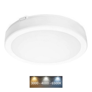 LED Vannas istabas griestu lampa NAIROS LED/18W/230V 3000/4000/6500K IP65 d. 30 cm balta