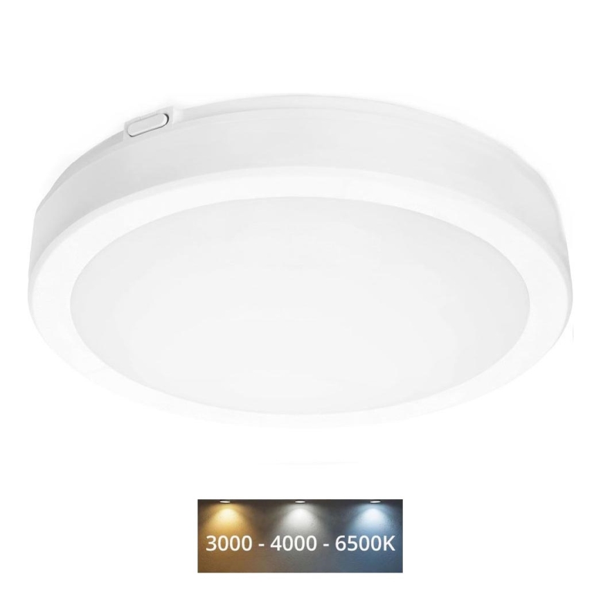 LED Vannas istabas griestu lampa NAIROS LED/24W/230V 3000/4000/6500K IP65 d. 30 balta