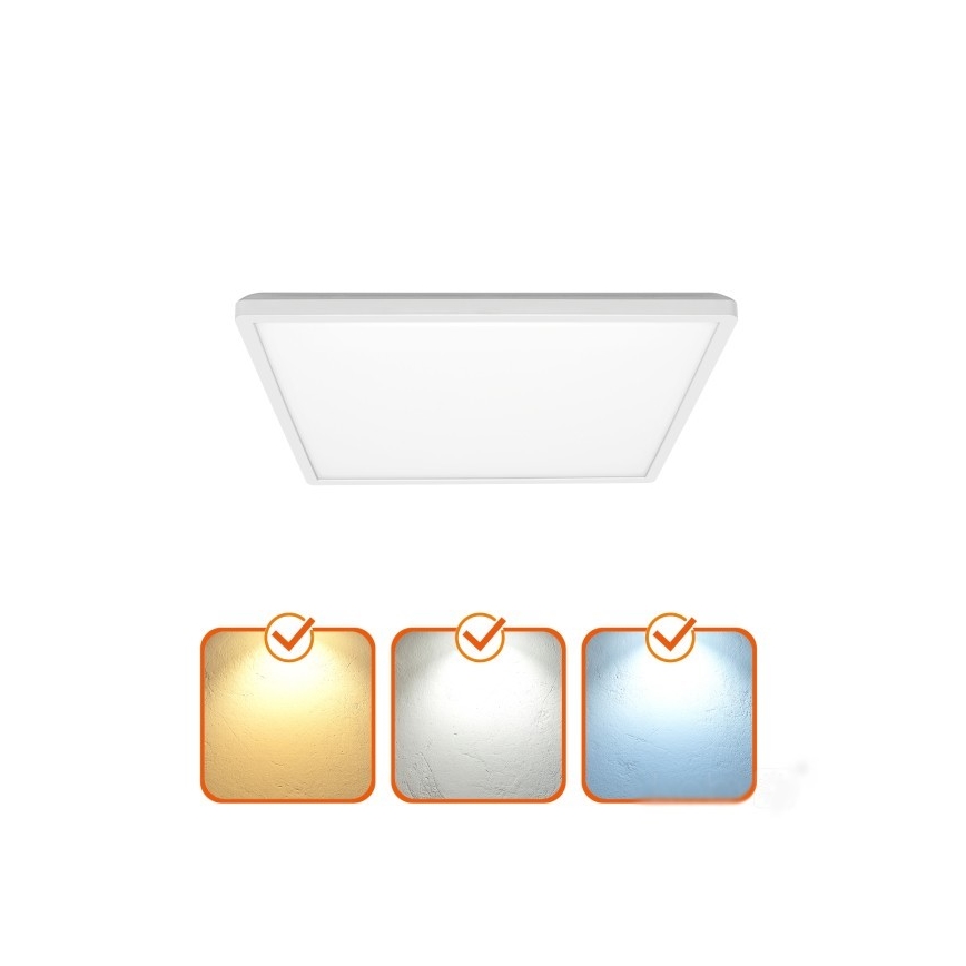 LED Vannas istabas griestu lampa NIVERA LED/12W/230V IP54 3000/4000/6000K 22,5x22,5 cm balta