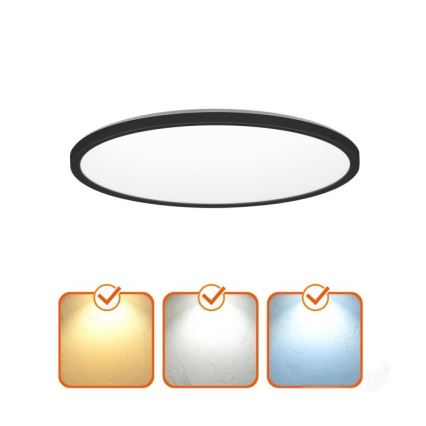 LED Vannas istabas griestu lampa NIVERA LED/12W/230V IP54 3000/4000/6000K d. 22,5 cm melna