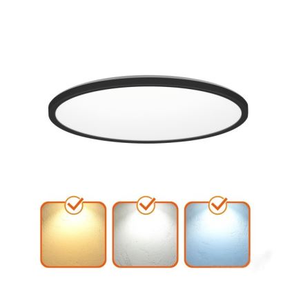 LED Vannas istabas griestu lampa NIVERA LED/24W/230V IP54 3000/4000/6000K d. 30 cm melna