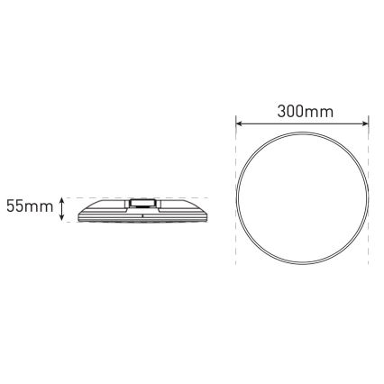 LED Aptumšojama vannas istabas griestu lampa SLIDE LED/6/12/18/24W/230V 2900/4000/6200K IP44 balta