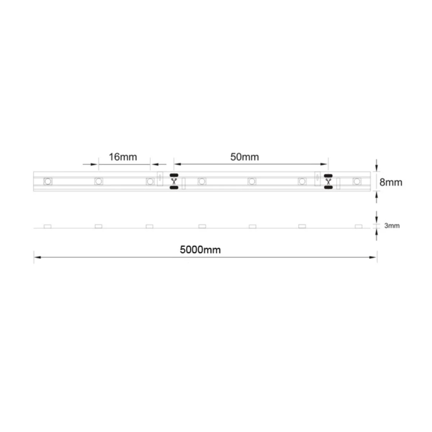 LED vannas istabas josla 5m 8,5W /12V IP44 3000K