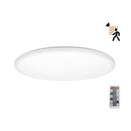 LED Vannas istabas lampa ar kustības un krēslas sensoru NIVERA LED/18W/230V IP54 3000/4000/6000K d. 30 cm balta + tālvadības pults