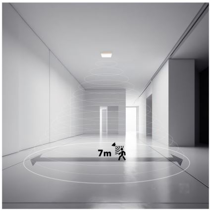 LED Vannas istabas lampa ar kustības un krēslas sensoru NIVERA LED/24W/230V IP54 3000/4000/6000K 30x30 cm melna + tālvadības pults